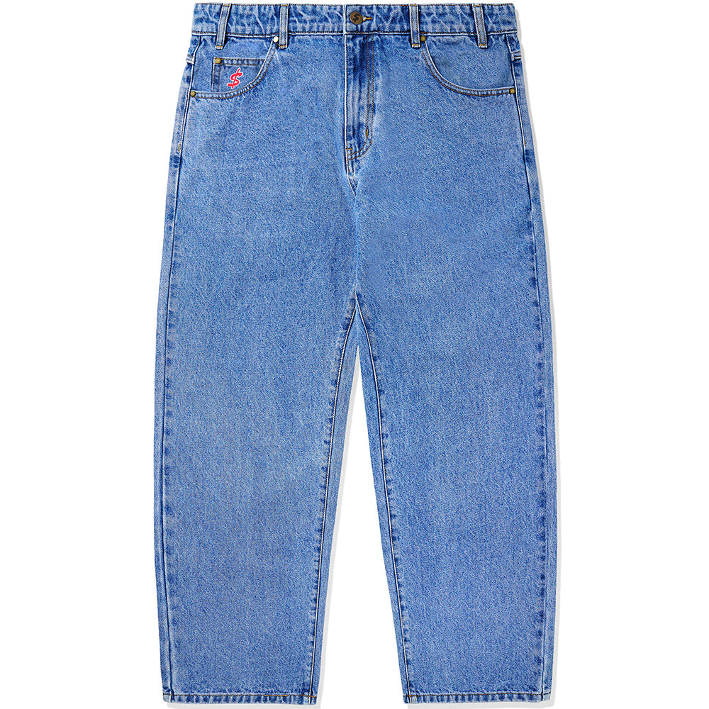Cash Only Logo Baggy Denim Jeans Washed Indigo