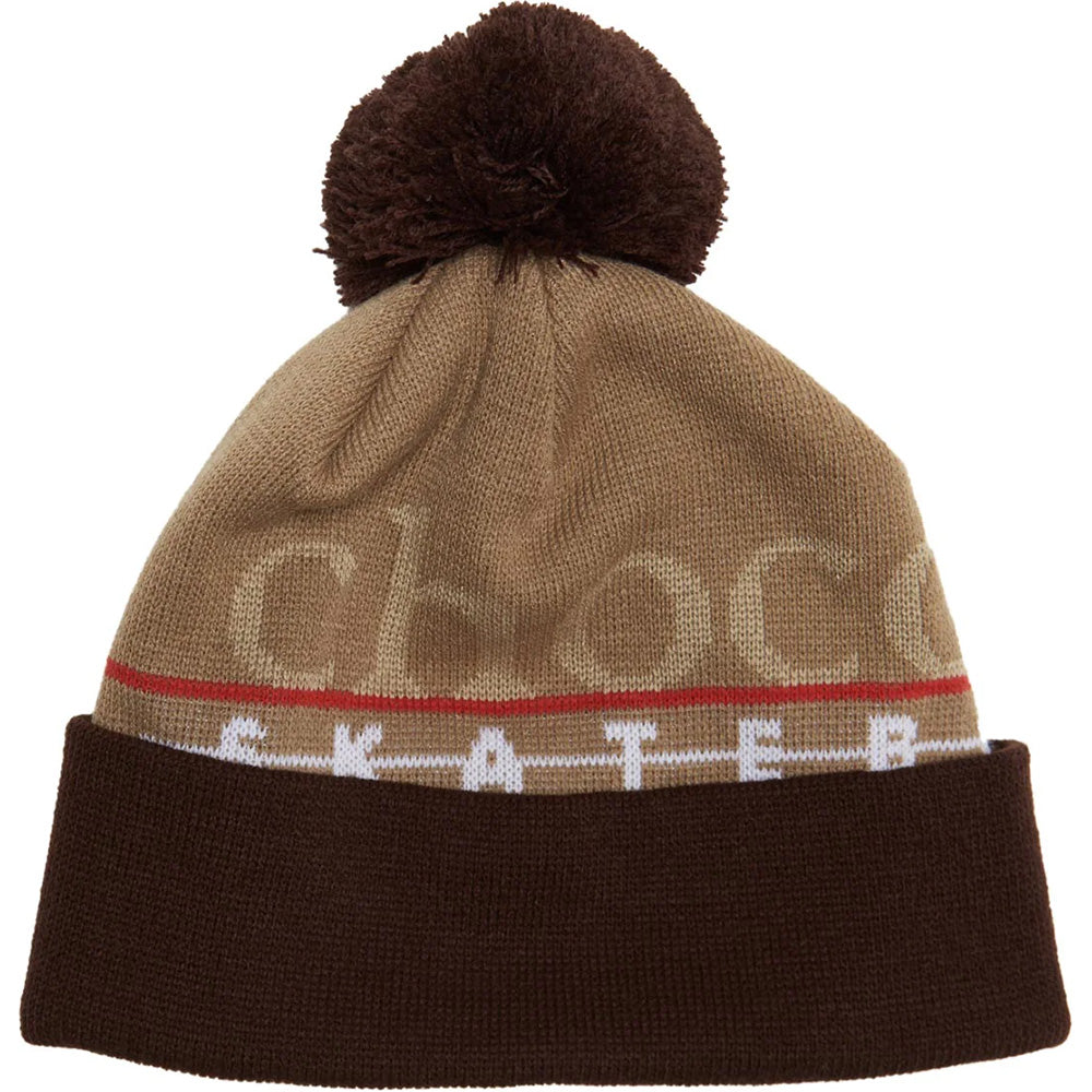 Chocolate Bar Pom Beanie Brown