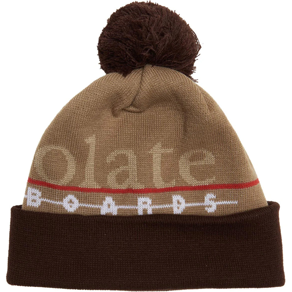 Chocolate Bar Pom Beanie Brown