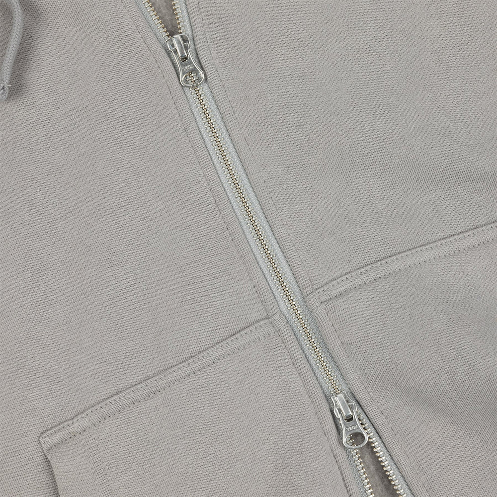 Dime MTL Cursive Small Logo Zip Hoodie Charcoal