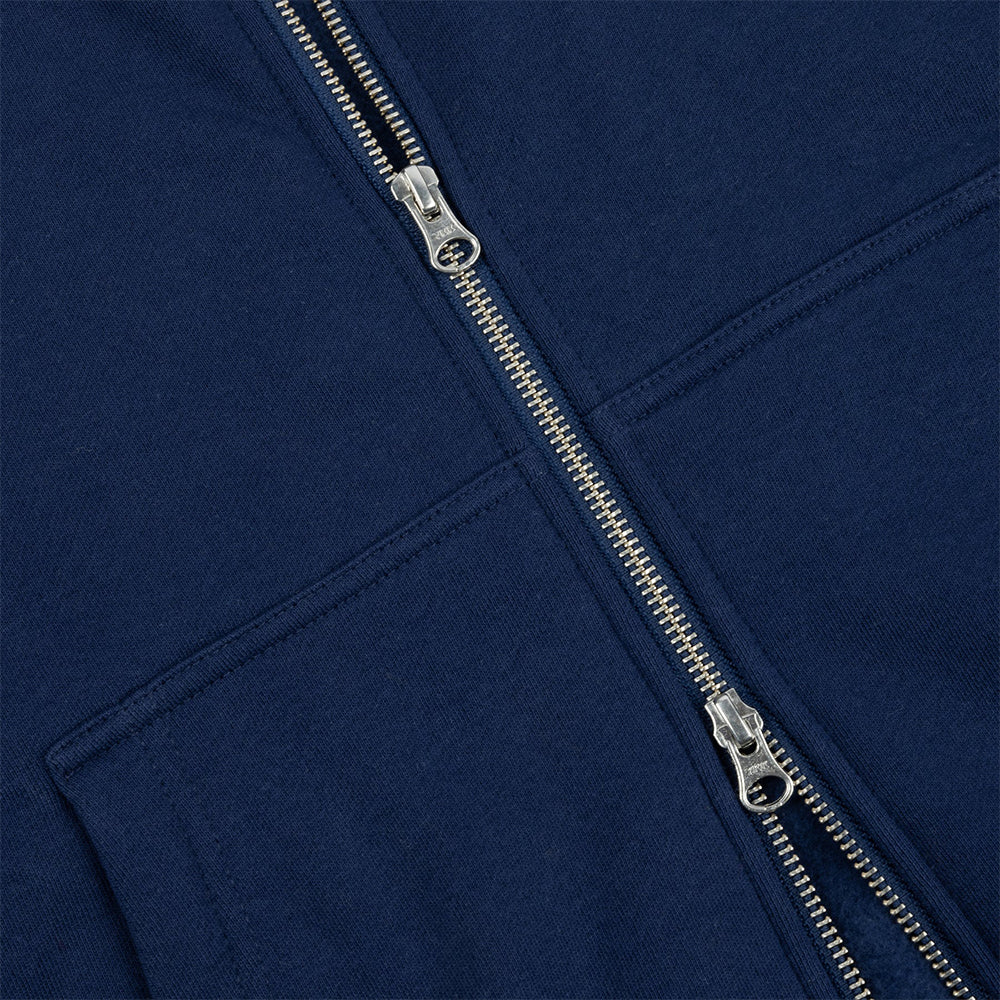 Dime MTL Cursive Small Logo Zip Hoodie Navy