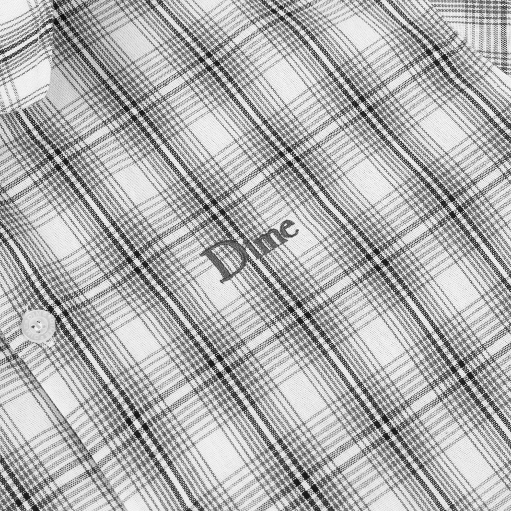 Dime MTL Plaid Button Up Shirt Grey