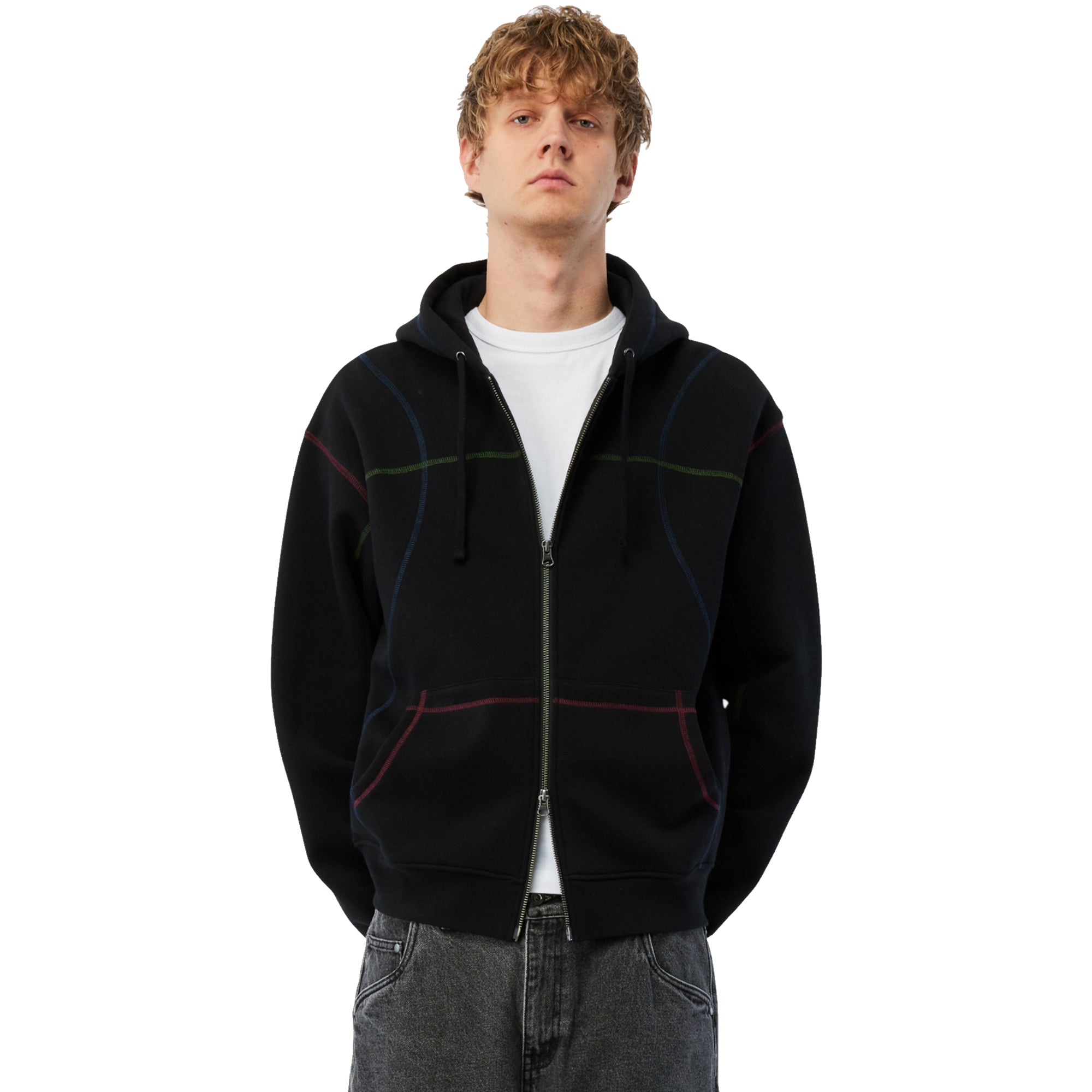Dime MTL Court Zip Hoodie Black Multi