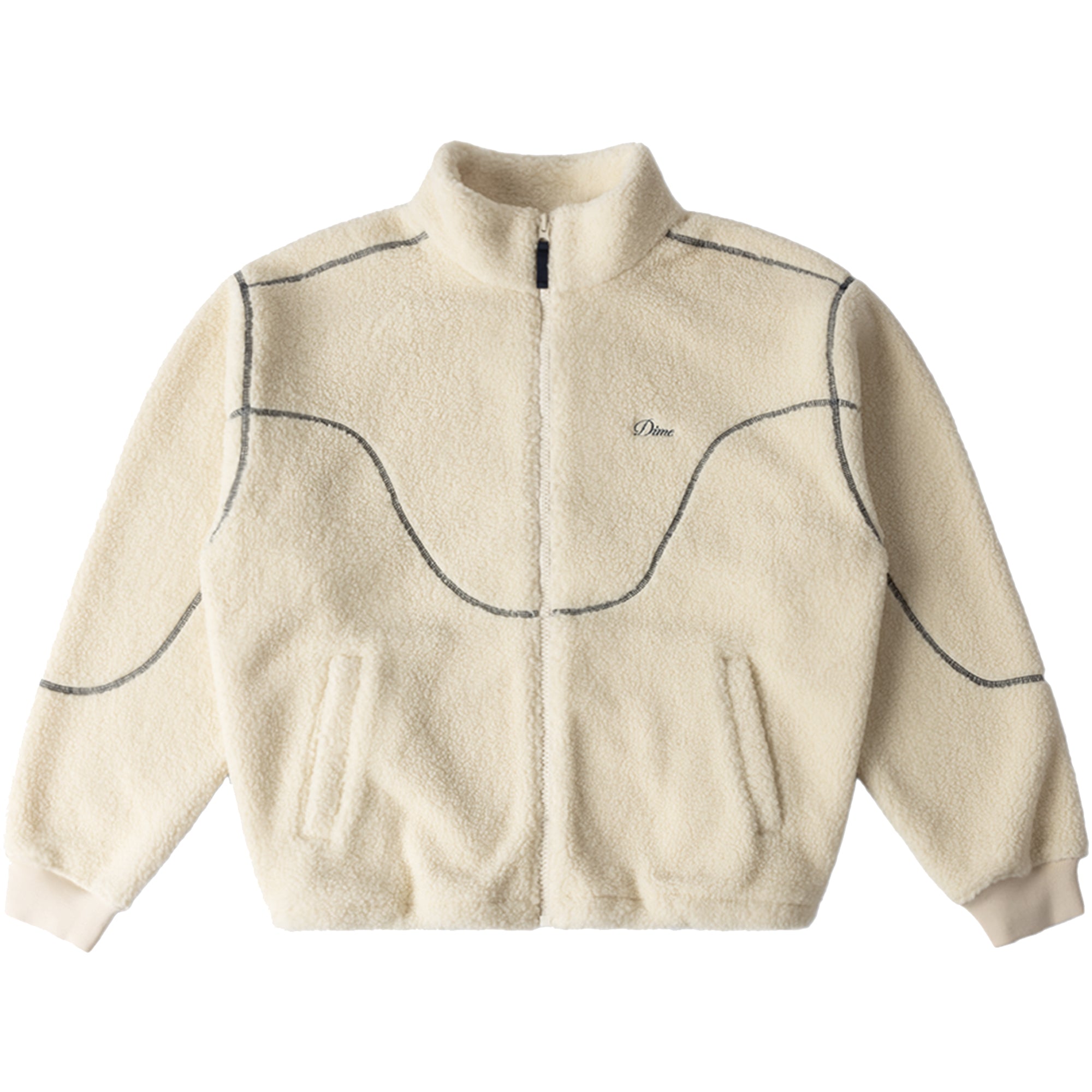 Dime MTL Polar Fleece Sherpa Zip Jacket Cream