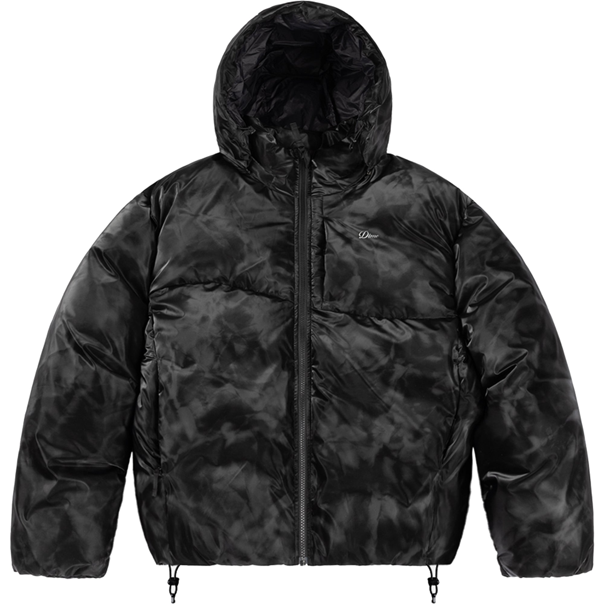 Dime MTL Wavy Puffer Jacket Smoke Black