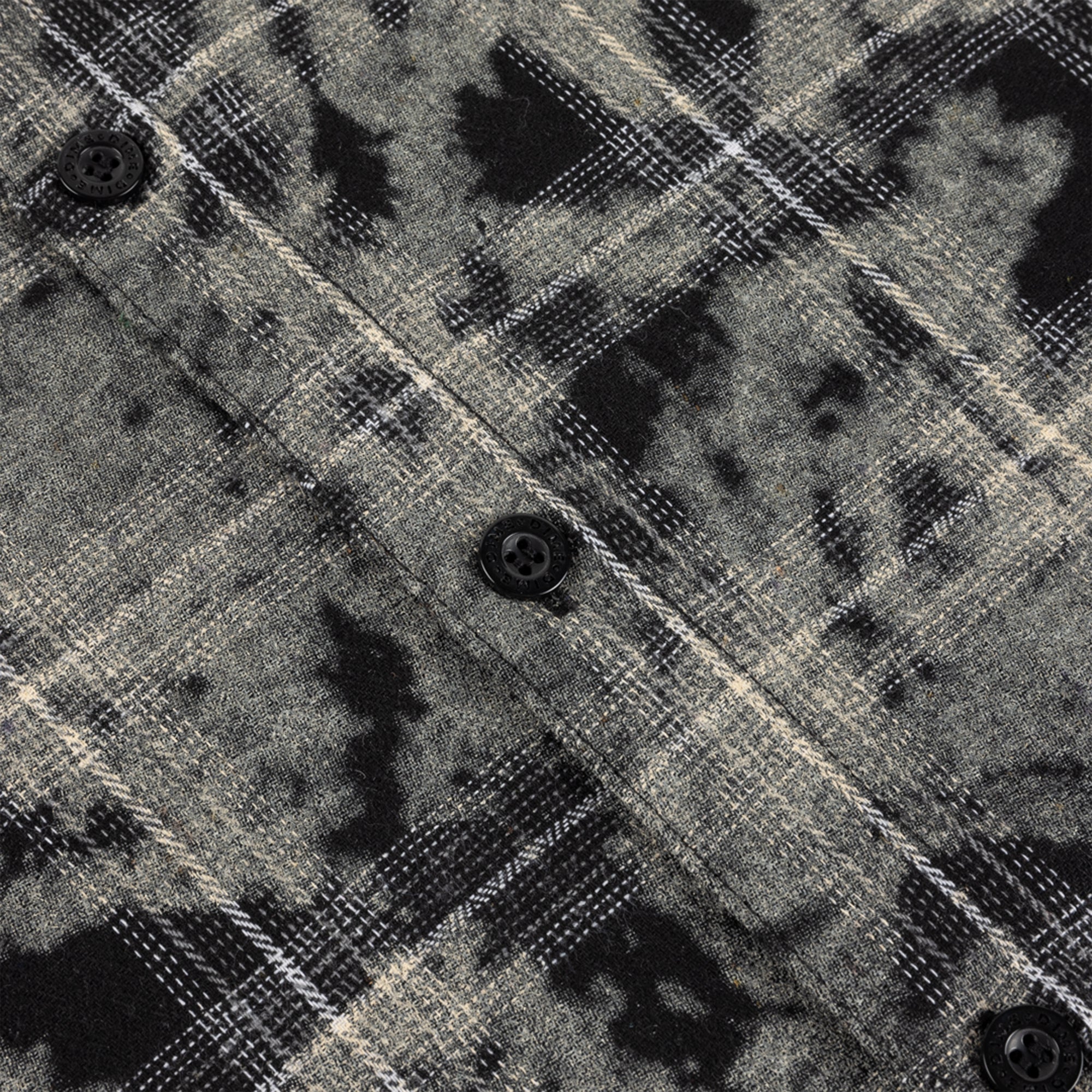 Dime MTL Plaid Flannel Shirt Bleached Black