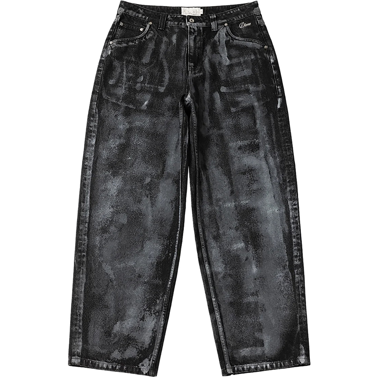 Dime MTL Baggy Denim Pants Black (White Paint)