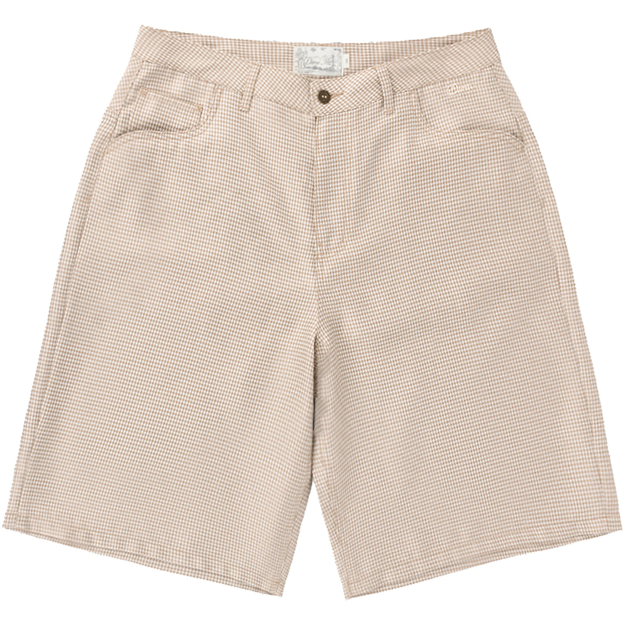 Dime MTL Baggy Houndstooth Shorts Beige