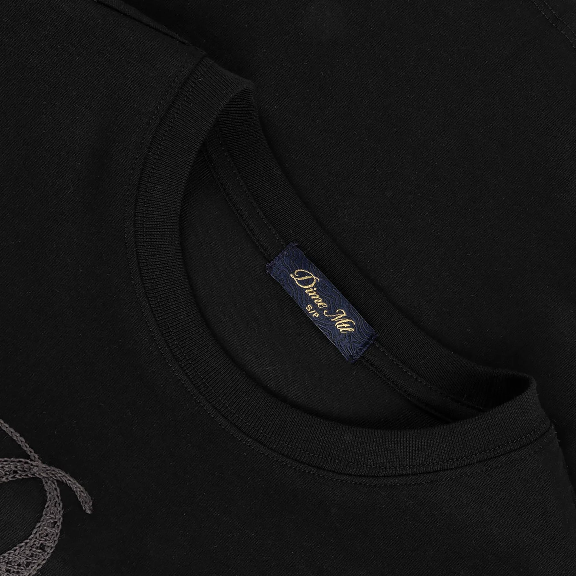 Dime MTL Cursive Crochet Tee Black