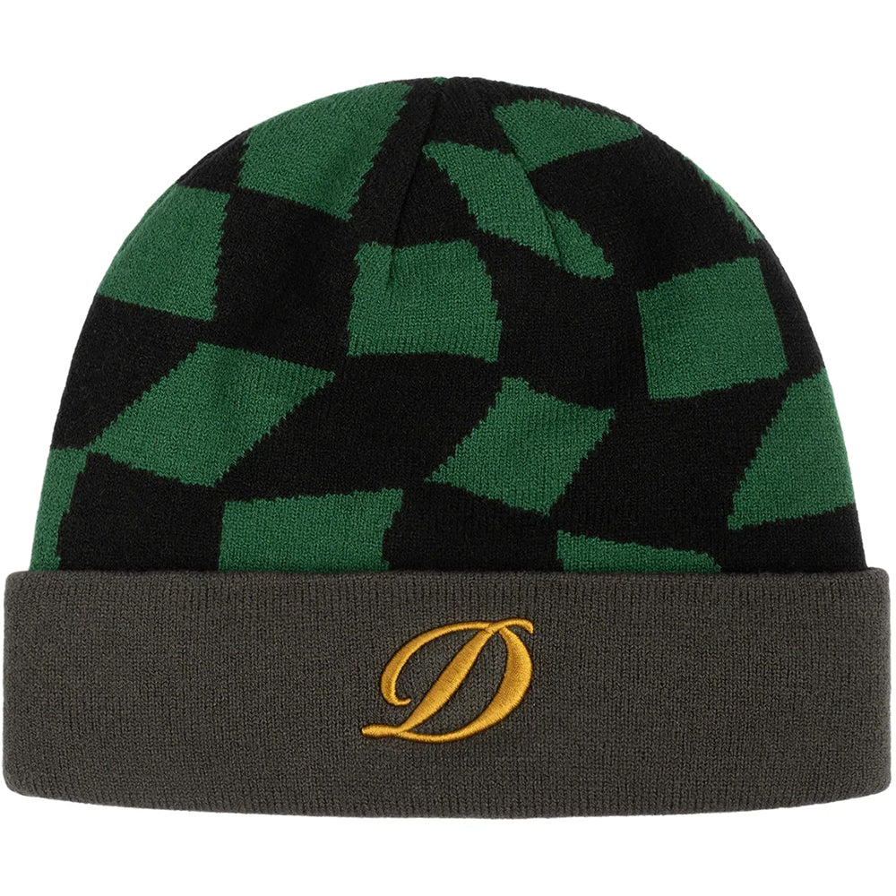 Dime MTL D Checkered Cuff Beanie Forest Green