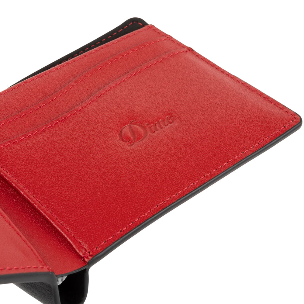 Dime MTL Leather Bifold Wallet Black/Cherry