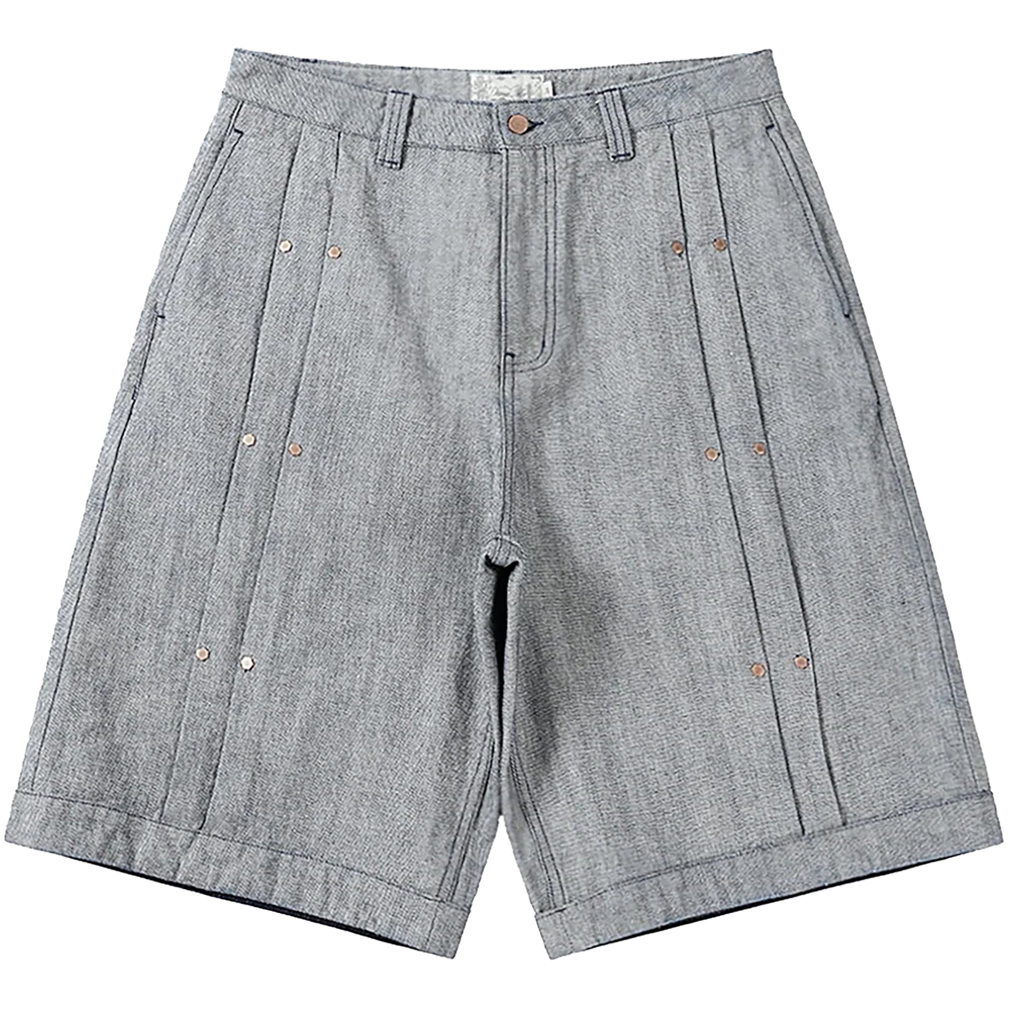 Dime MTL Pleated Baggy Denim Shorts Reversed Indigo