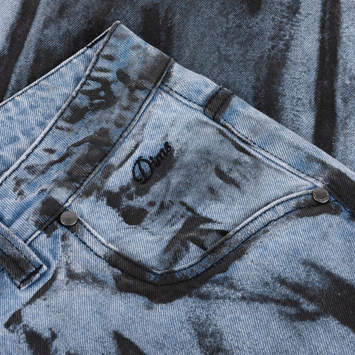 Dime MTL Relaxed Denim Pants Light Blue (Black Paint)