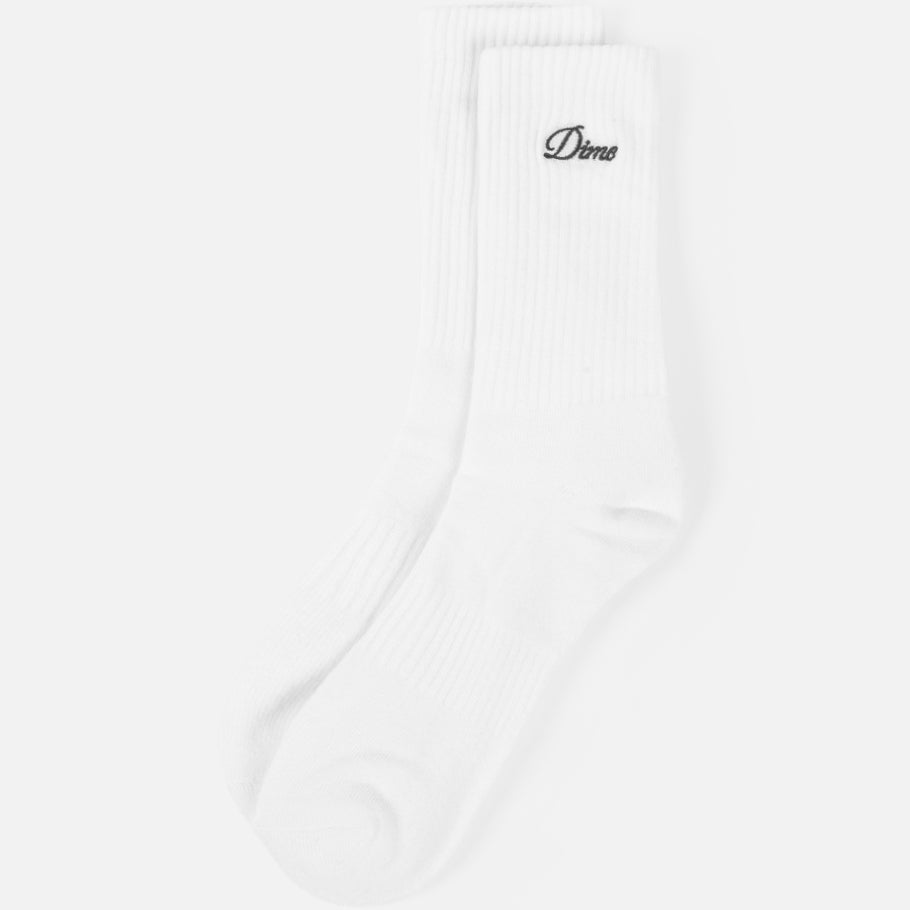 Dime MTL Two Pack Crew Socks White