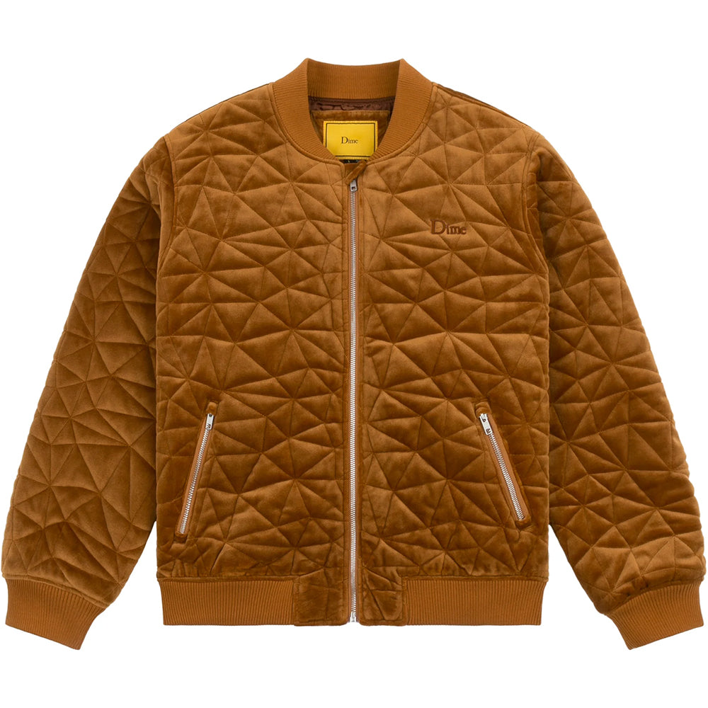 Dime MTL Velour Bomber Jacket Rust