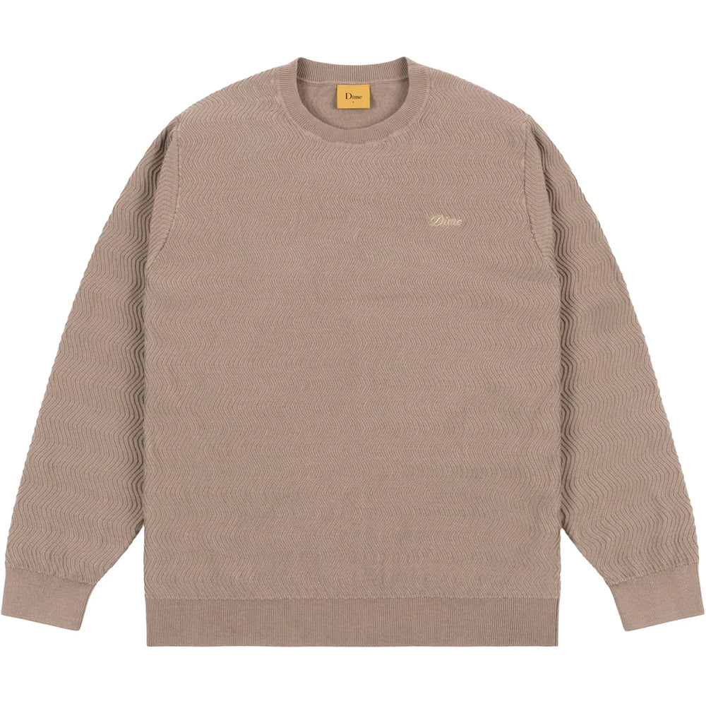 Dime MTL Wave Cable Knit Sweatshirt Tan