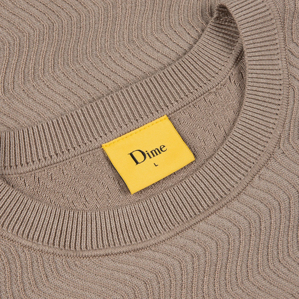 Dime MTL Wave Cable Knit Sweatshirt Tan