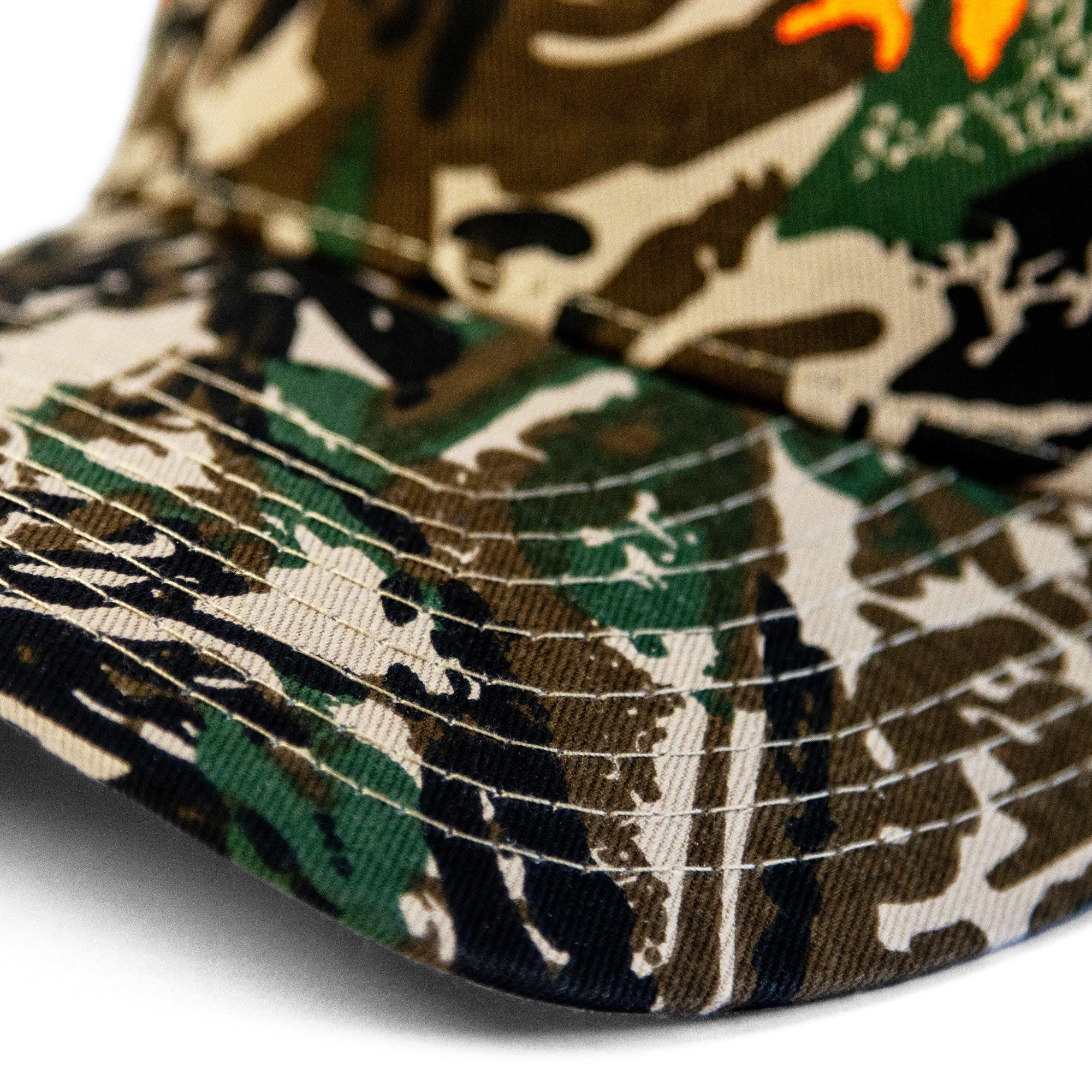 Dungeon Gateway Scrawl Canvas Cap Forest Camo/Neon Orange