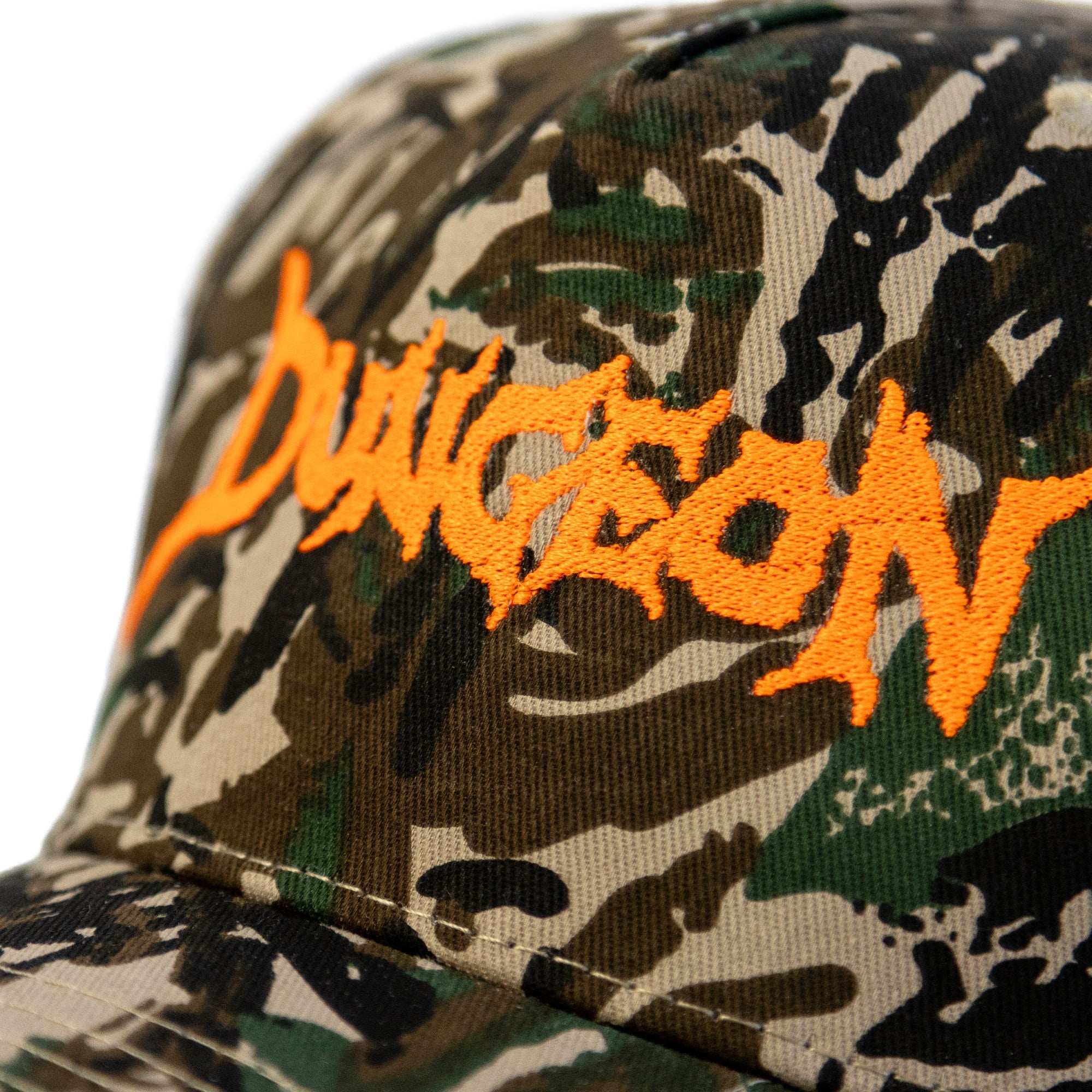 Dungeon Gateway Scrawl Canvas Cap Forest Camo/Neon Orange