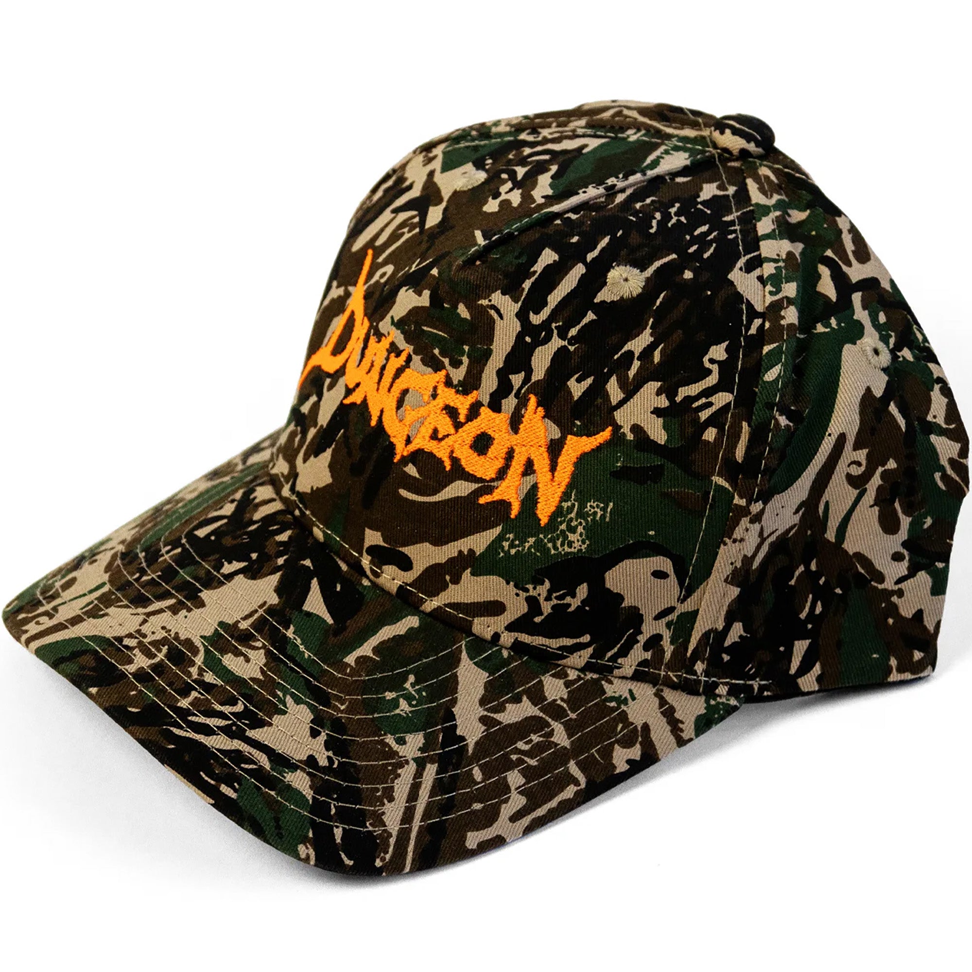 Dungeon Gateway Scrawl Canvas Cap Forest Camo/Neon Orange
