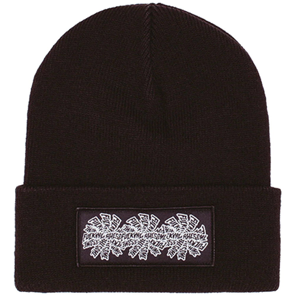 Fucking Awesome Three Spiral Edge Stitch Beanie Black