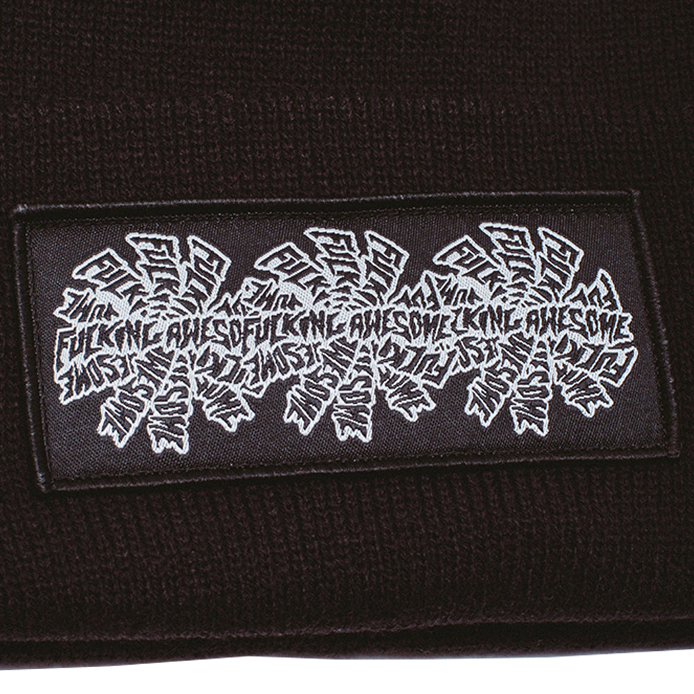 Fucking Awesome Three Spiral Edge Stitch Beanie Black