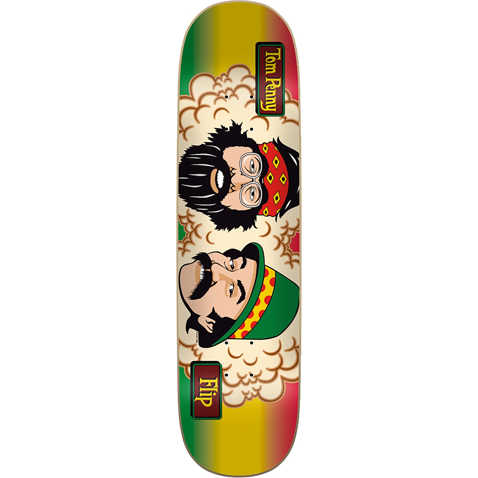 Flip Tom Penny Toms Friends Rasta Stripe Skateboard Deck 8.25"