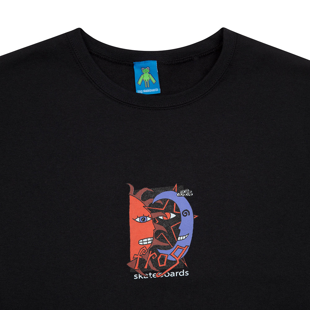 Frog Sun-Star-Moon Crewneck Black