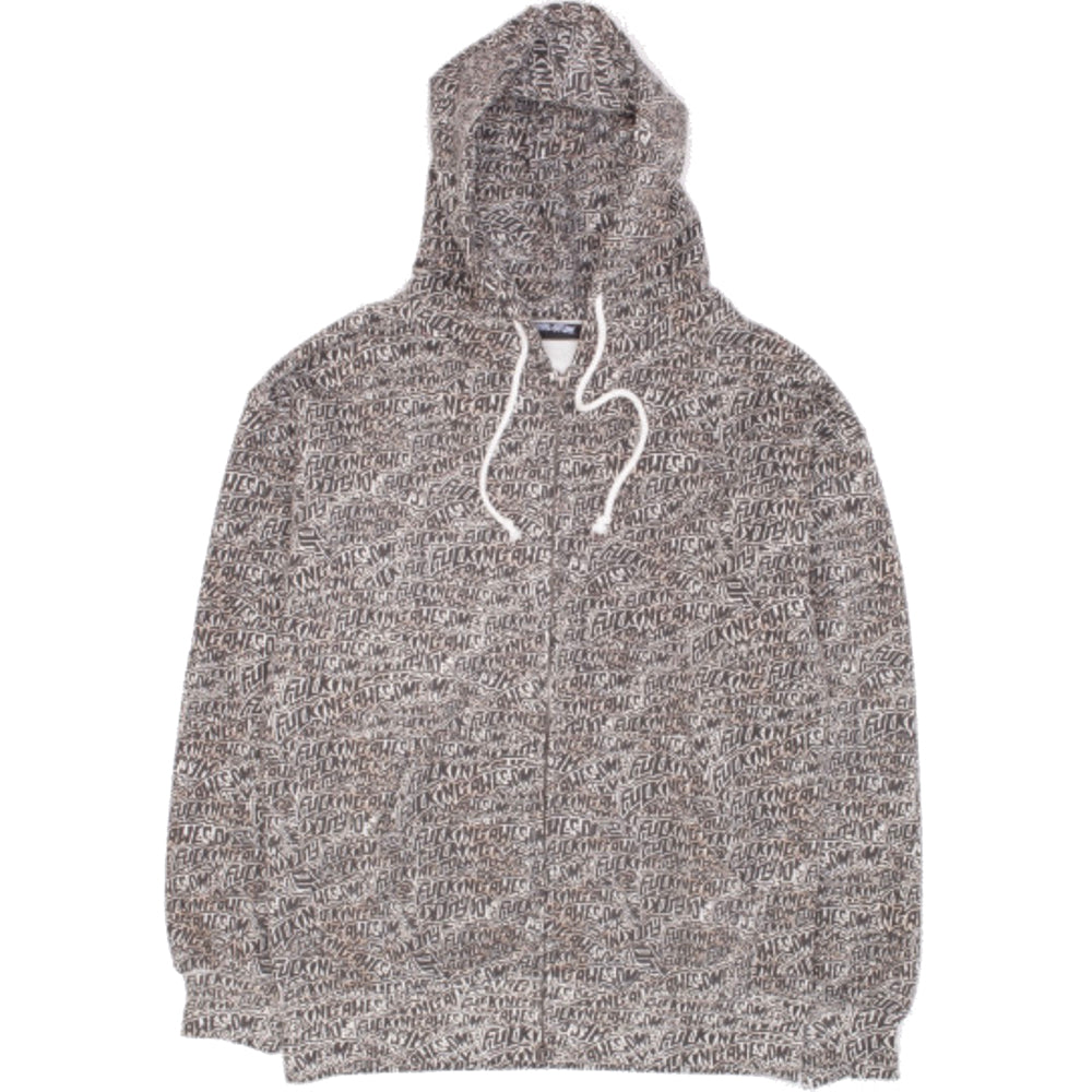 Fucking Awesome Burnt Sticker Stamp Zipped Hoodie All Over Print