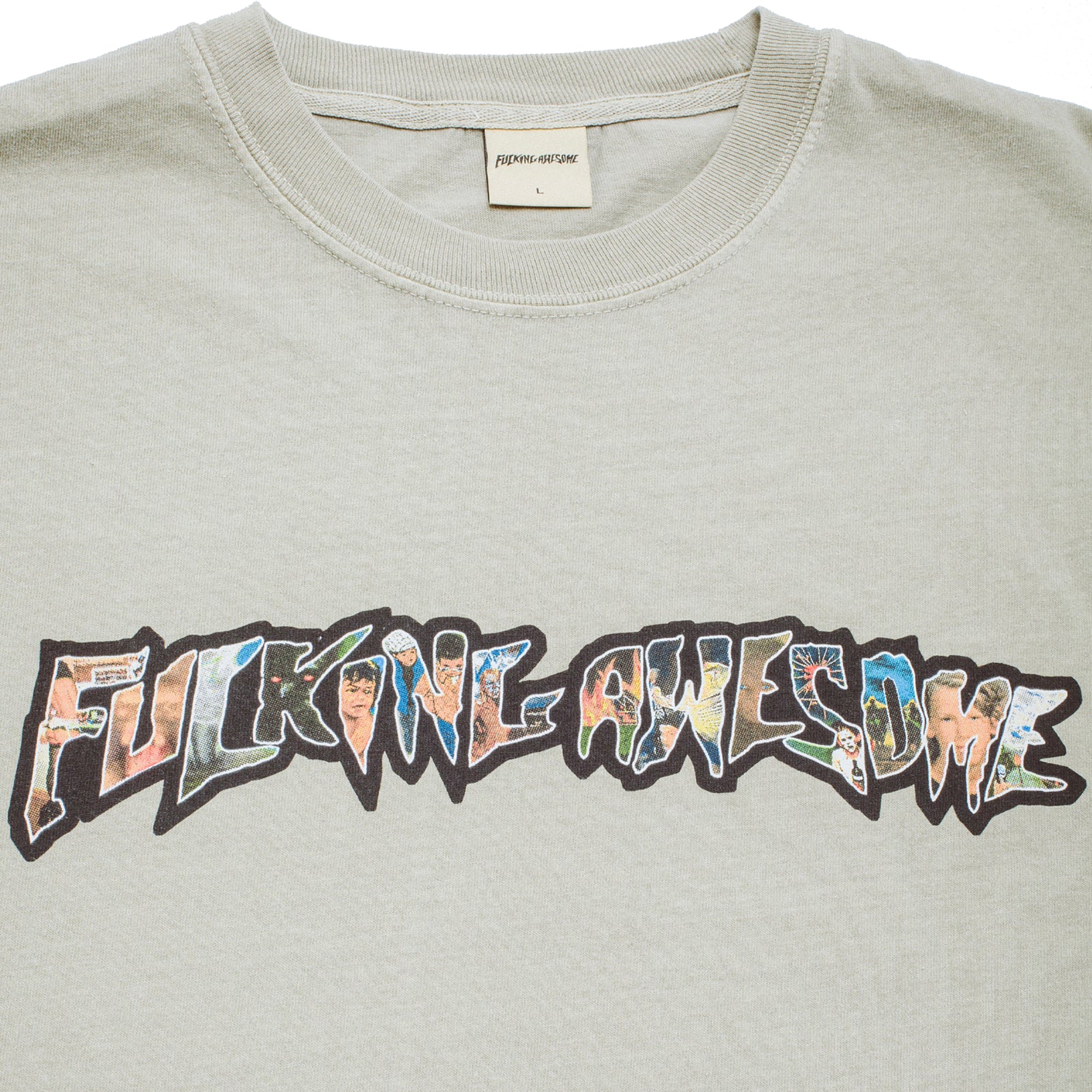 Fucking Awesome Dill Collage Logo Short Sleeve Tee Khaki