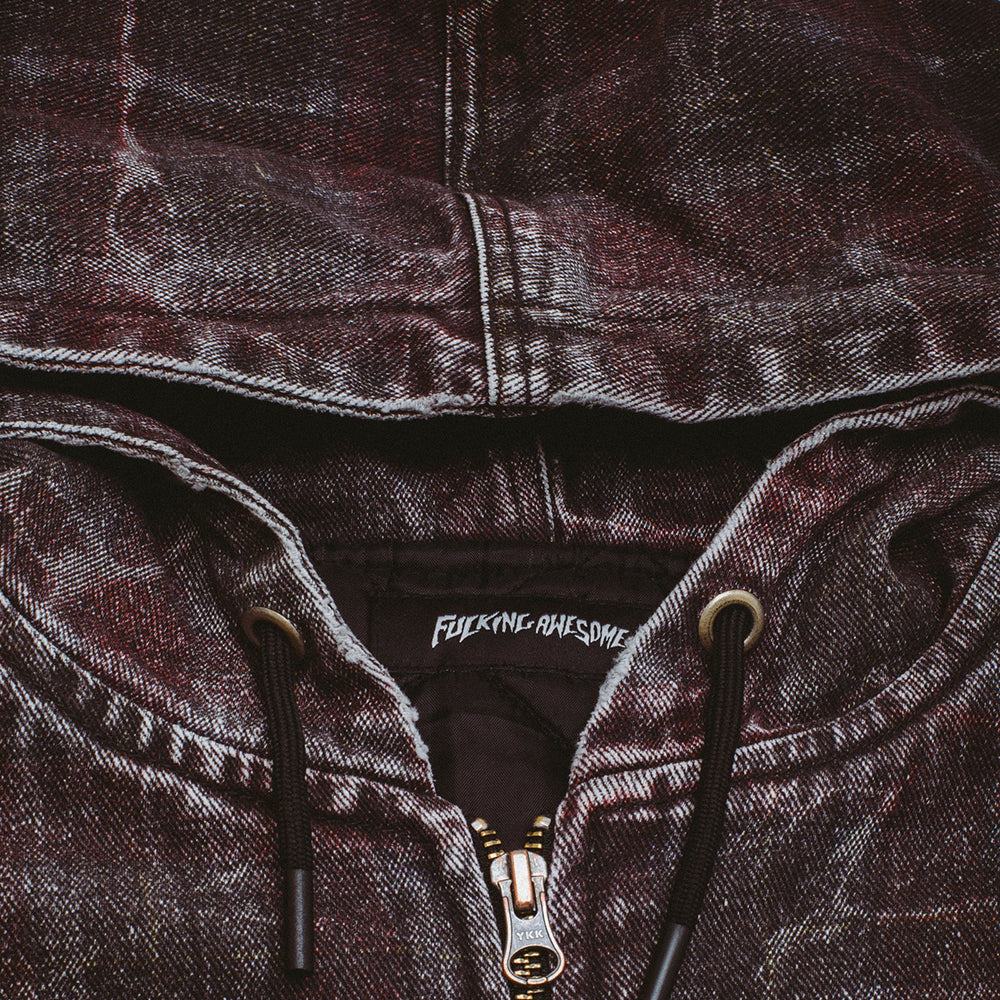 Fucking Awesome Distressed Plaid KO Work Jacket Brown/Maroon