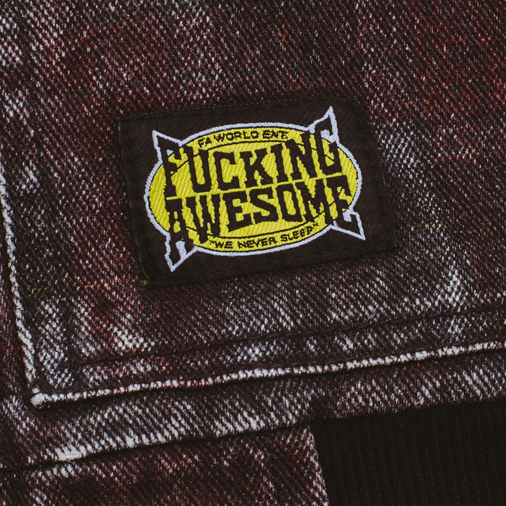 Fucking Awesome Distressed Plaid KO Work Jacket Brown/Maroon
