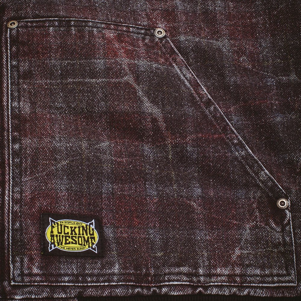 Fucking Awesome Distressed Plaid KO Work Jacket Brown/Maroon
