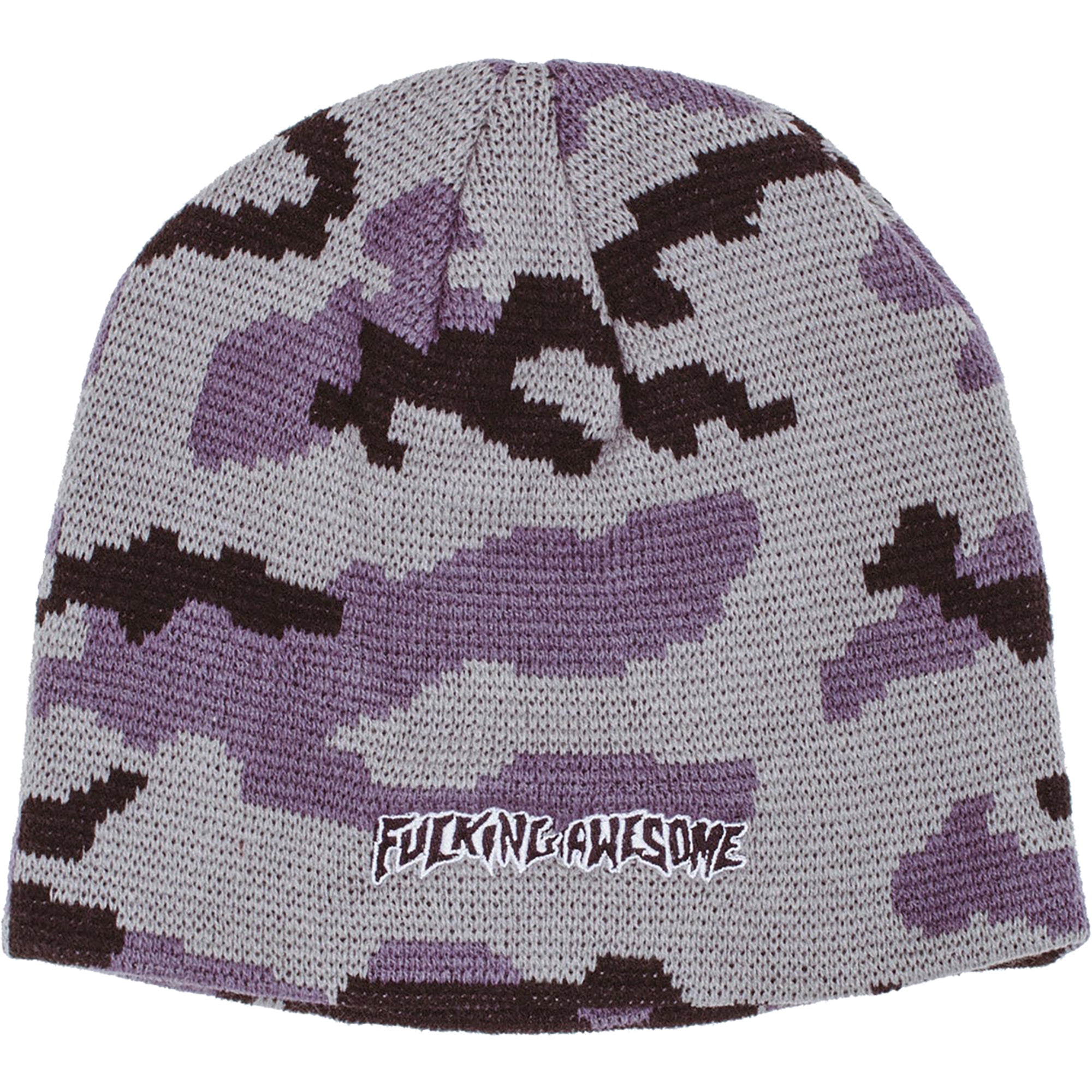 Fucking Awesome Embroidered Stamp Logo Skully Beanie Blue