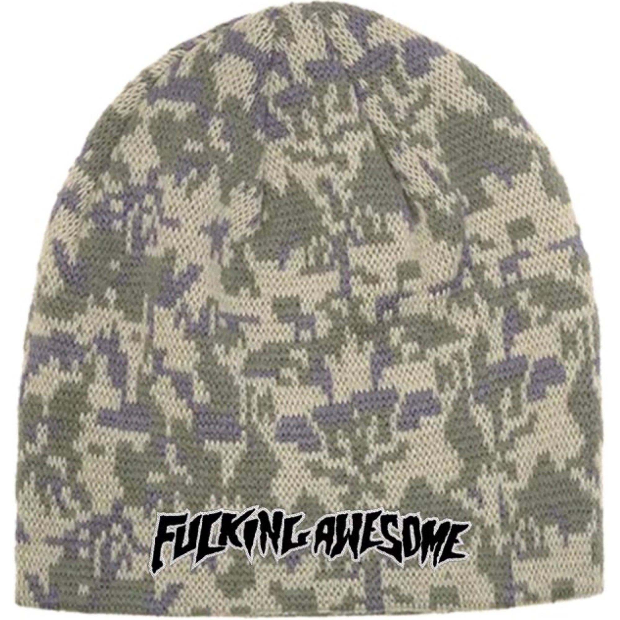 Fucking Awesome Embroidered Stamp Logo Skully Beanie Camo