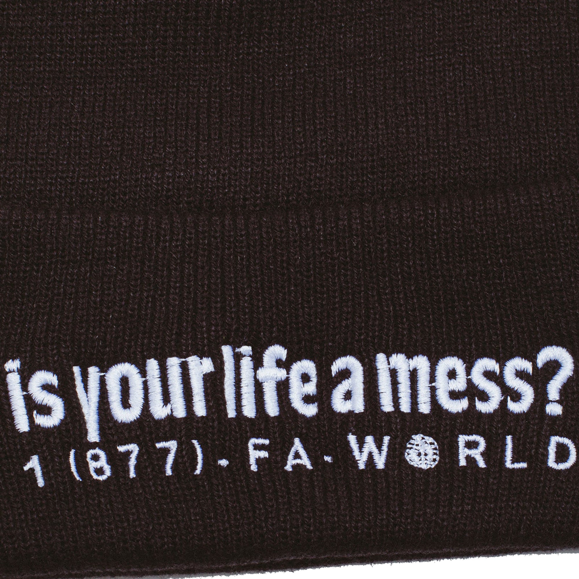 Fucking Awesome Is Your Life A Mess Cuffed Beanie Black