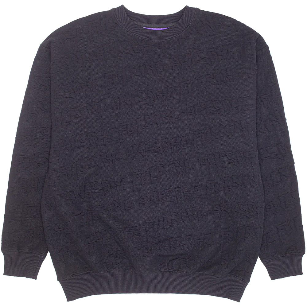 Fucking Awesome Jacquard Logo Crewneck Sweater Black