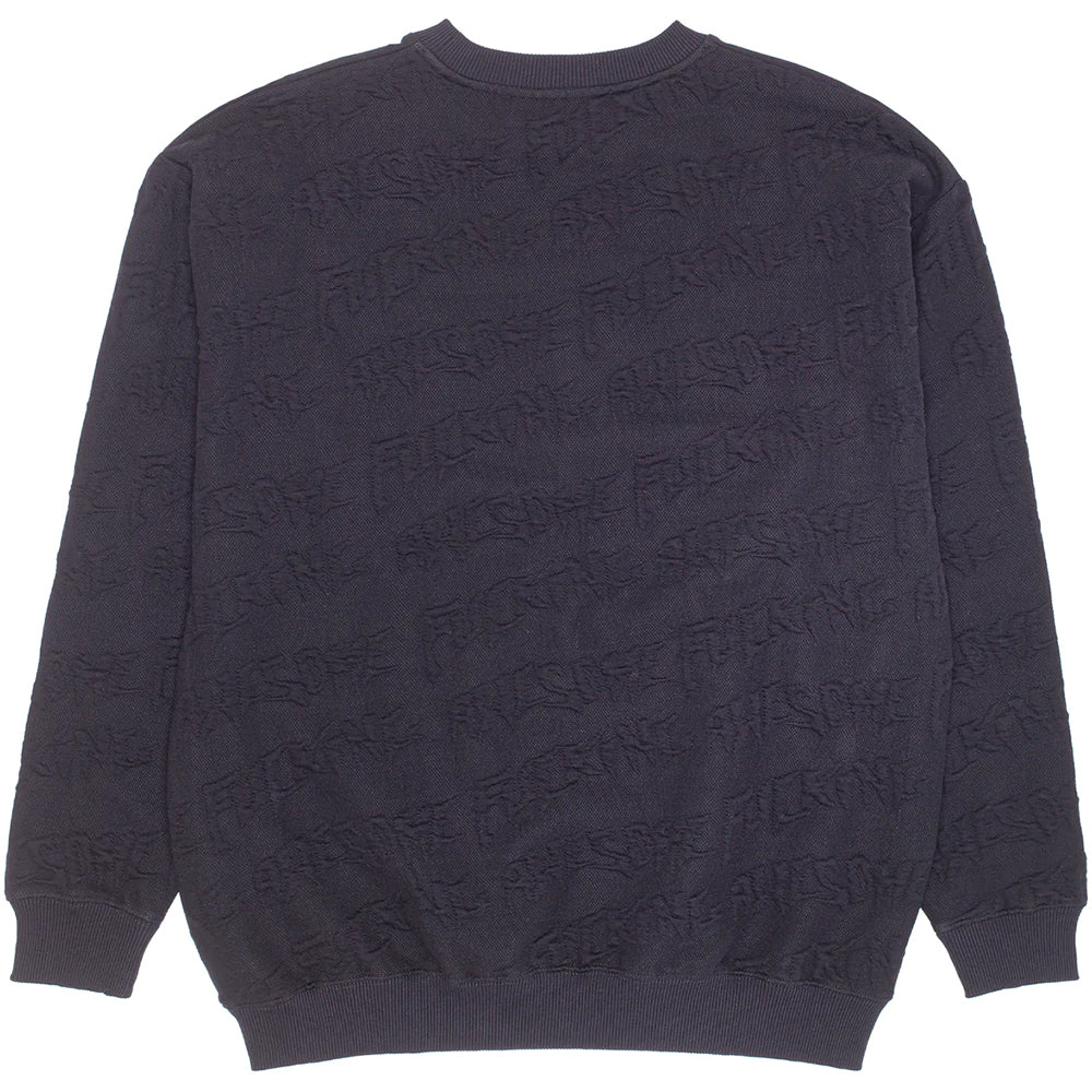 Fucking Awesome Jacquard Logo Crewneck Sweater Black