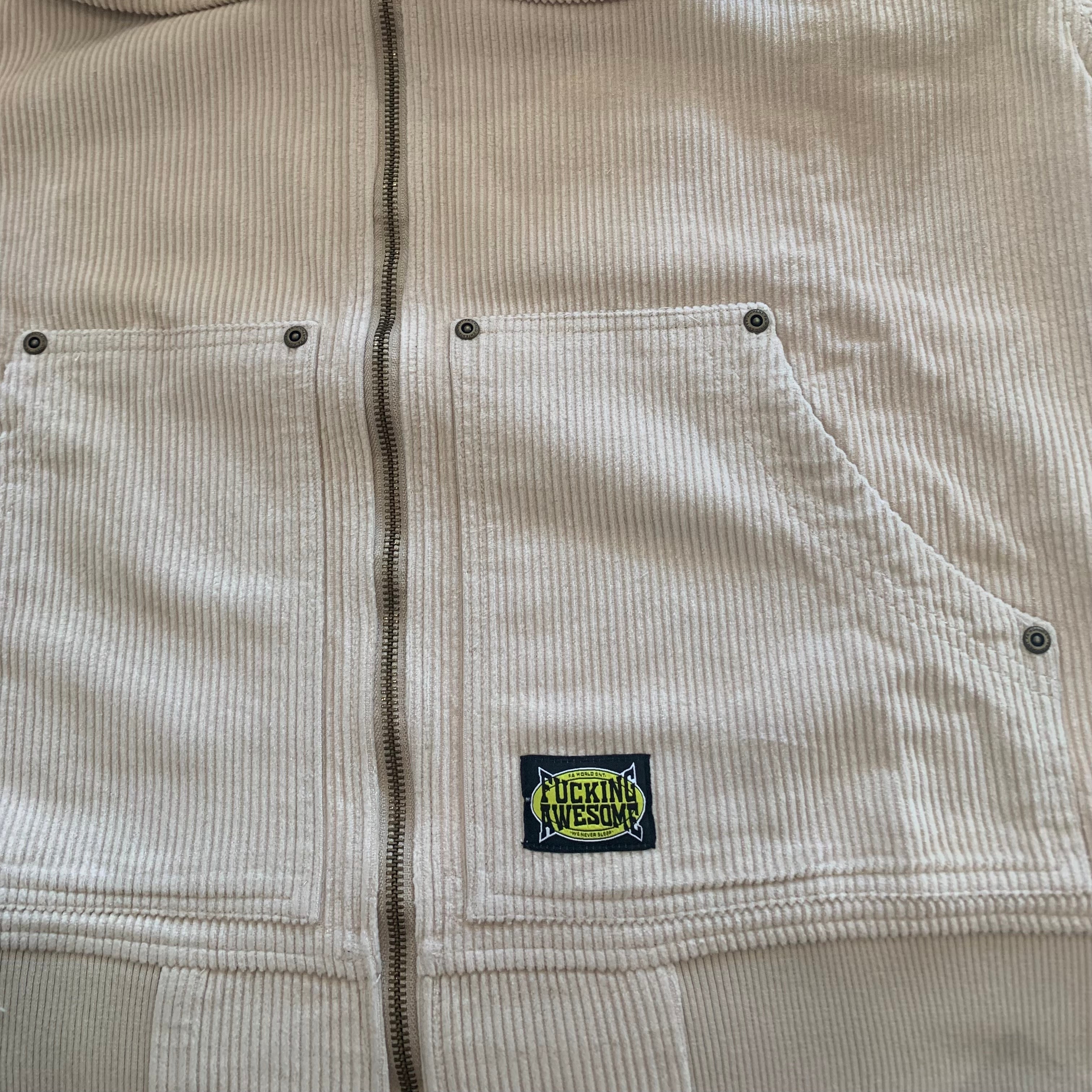 Fucking Awesome KO Corduroy Zipped Hoodie Cream