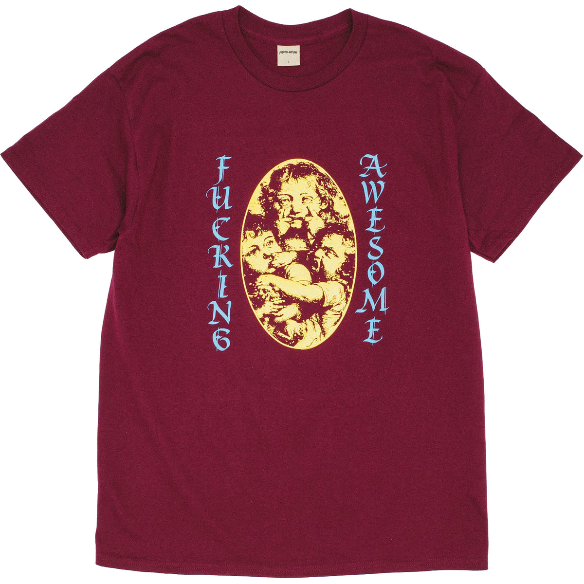 Fucking Awesome Mischievous Faces Tee Maroon