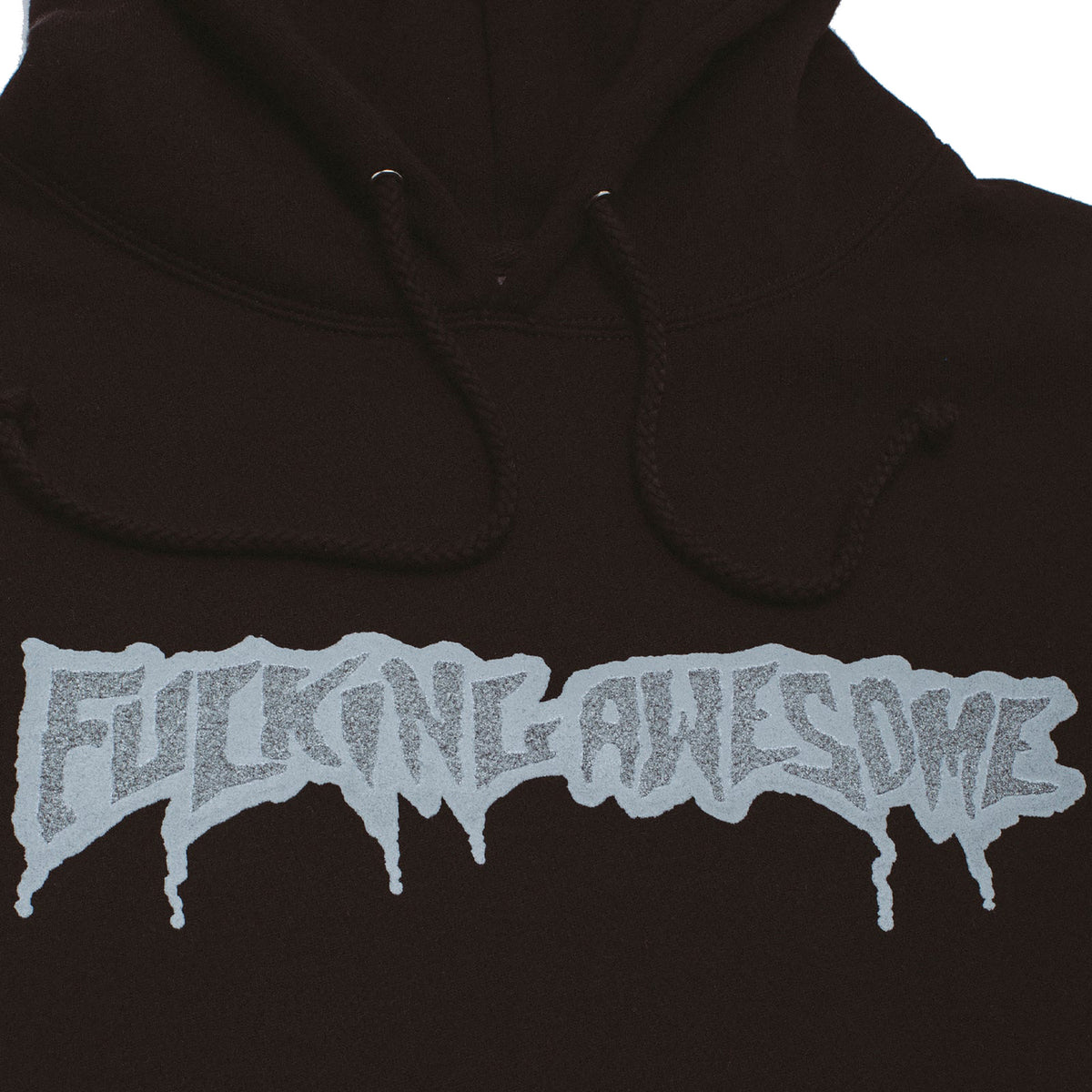 Fucking Awesome Reflective Drip Logo Hoodie Black
