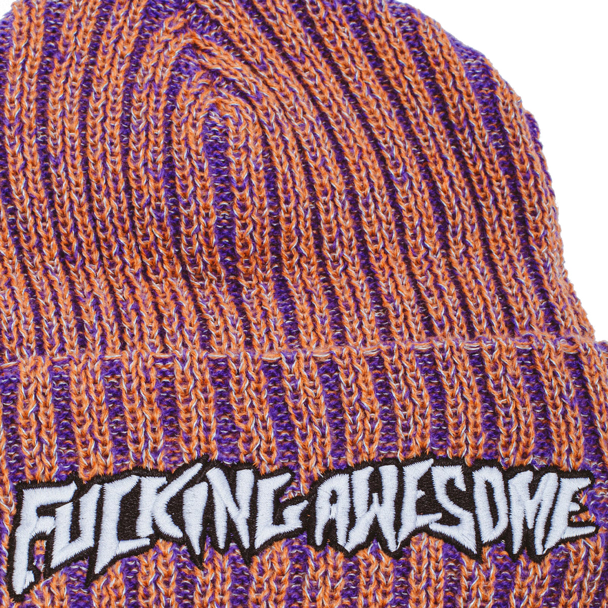 Fucking Awesome Reflective Stripe Beanie Orange/Purple