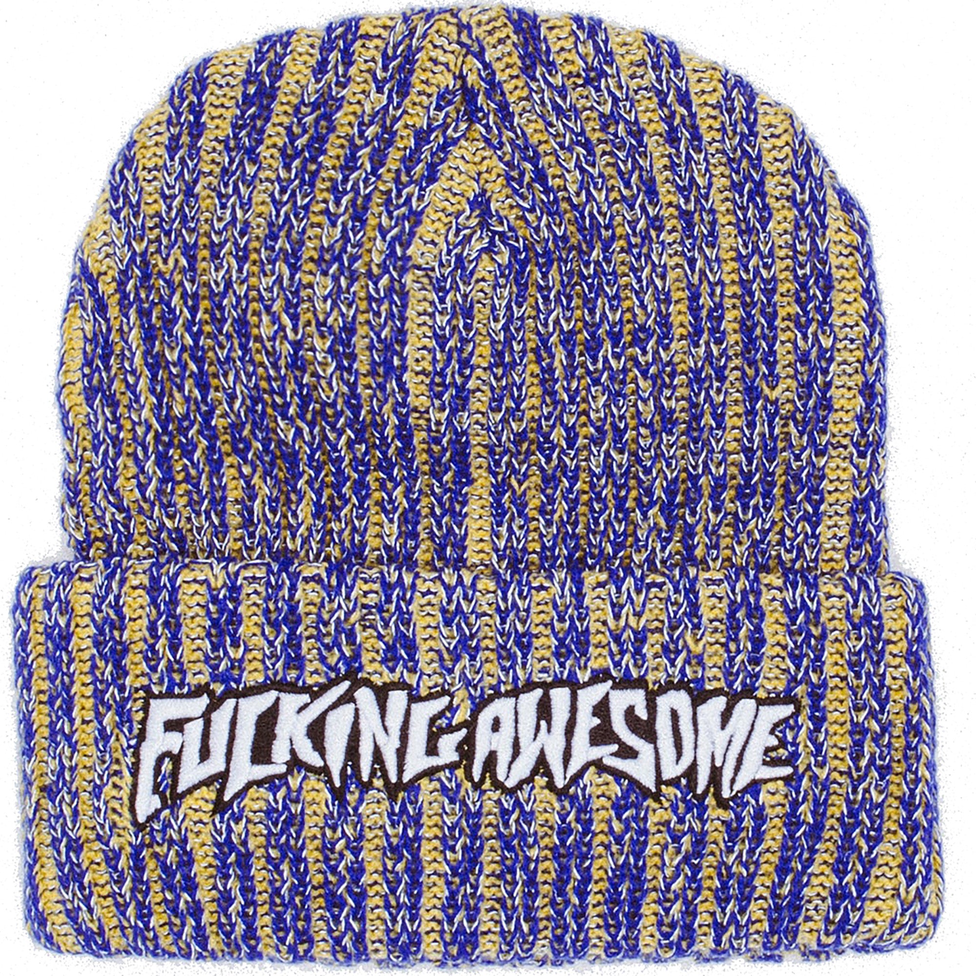 Fucking Awesome Reflective Stripe Beanie Yellow/Blue