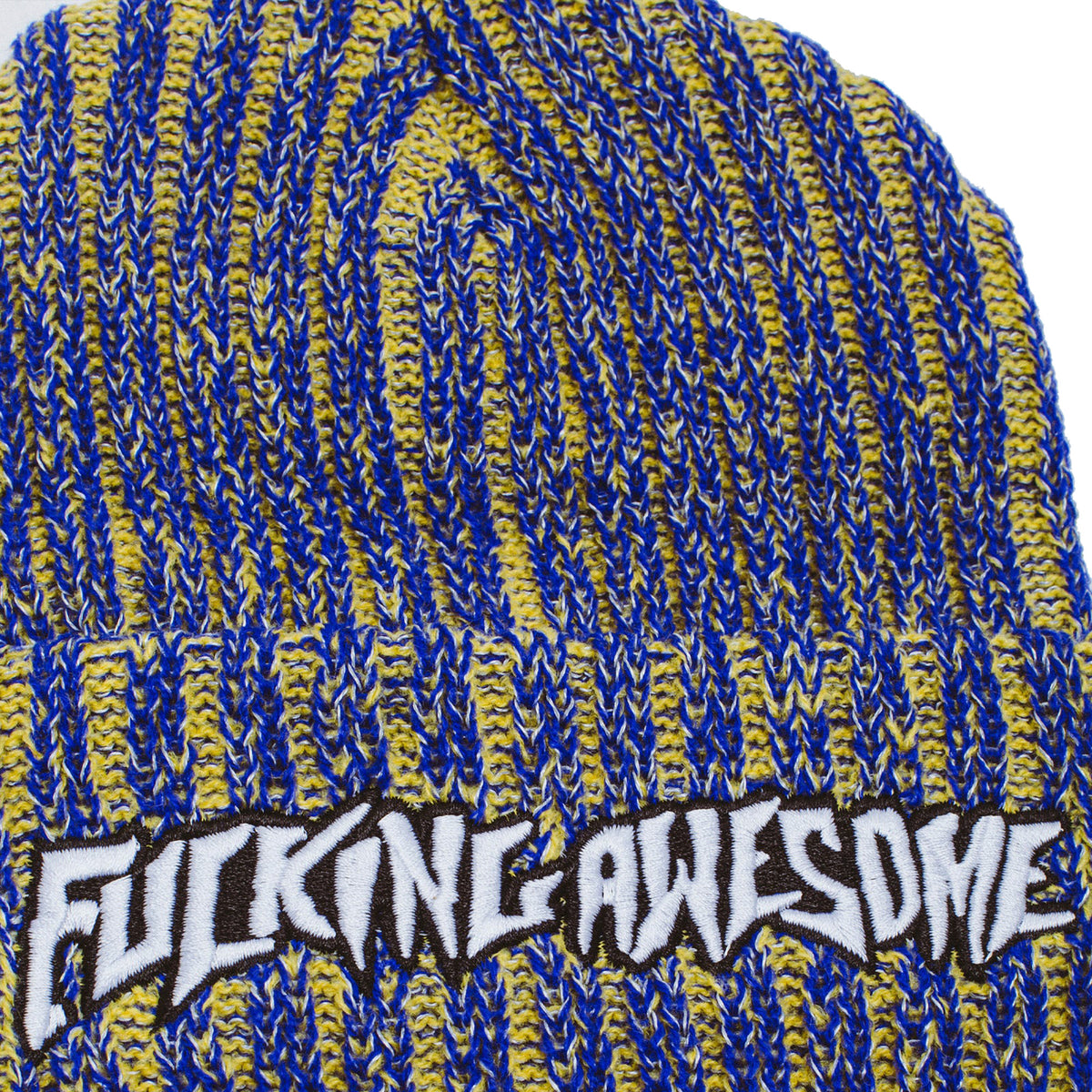 Fucking Awesome Reflective Stripe Beanie Yellow/Blue