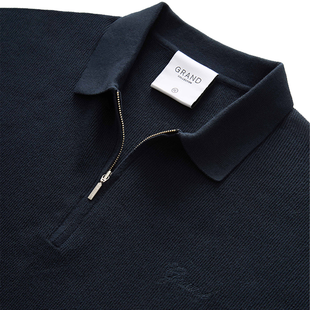 Grand Collection Knit Quarter Zip Sweater Navy