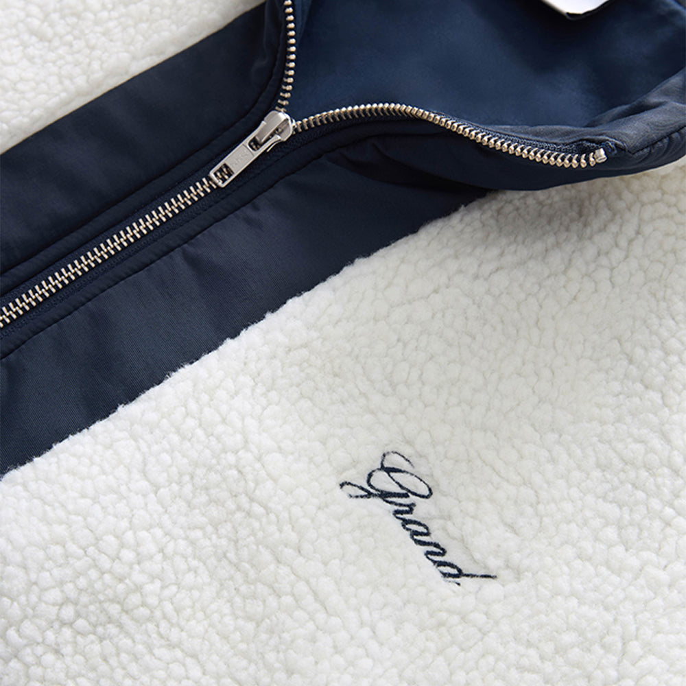 Grand Collection Sherpa/Nylon Track Jacket