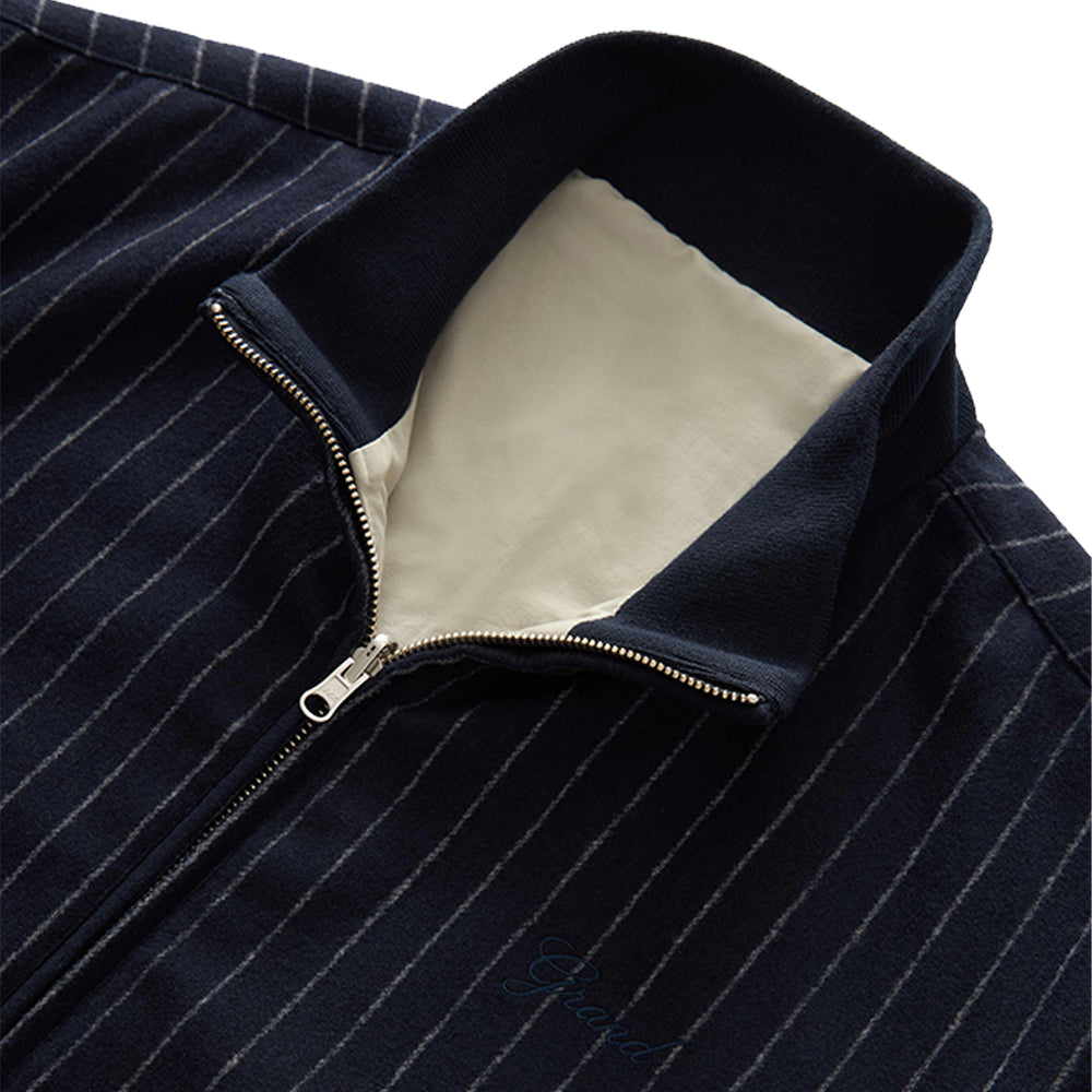 Grand Collection Reversible Pinstripe Wool/cotton Jacket