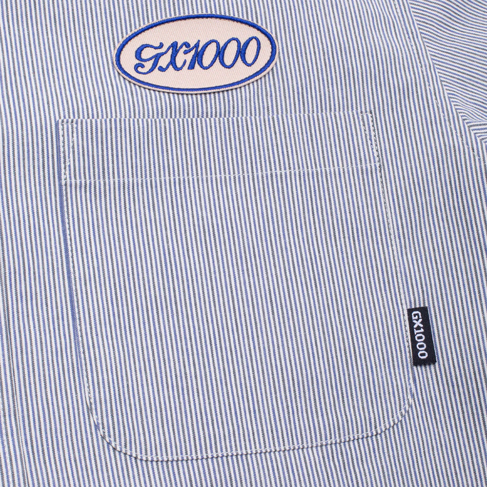 GX1000 Railroad Stripe Button Down White