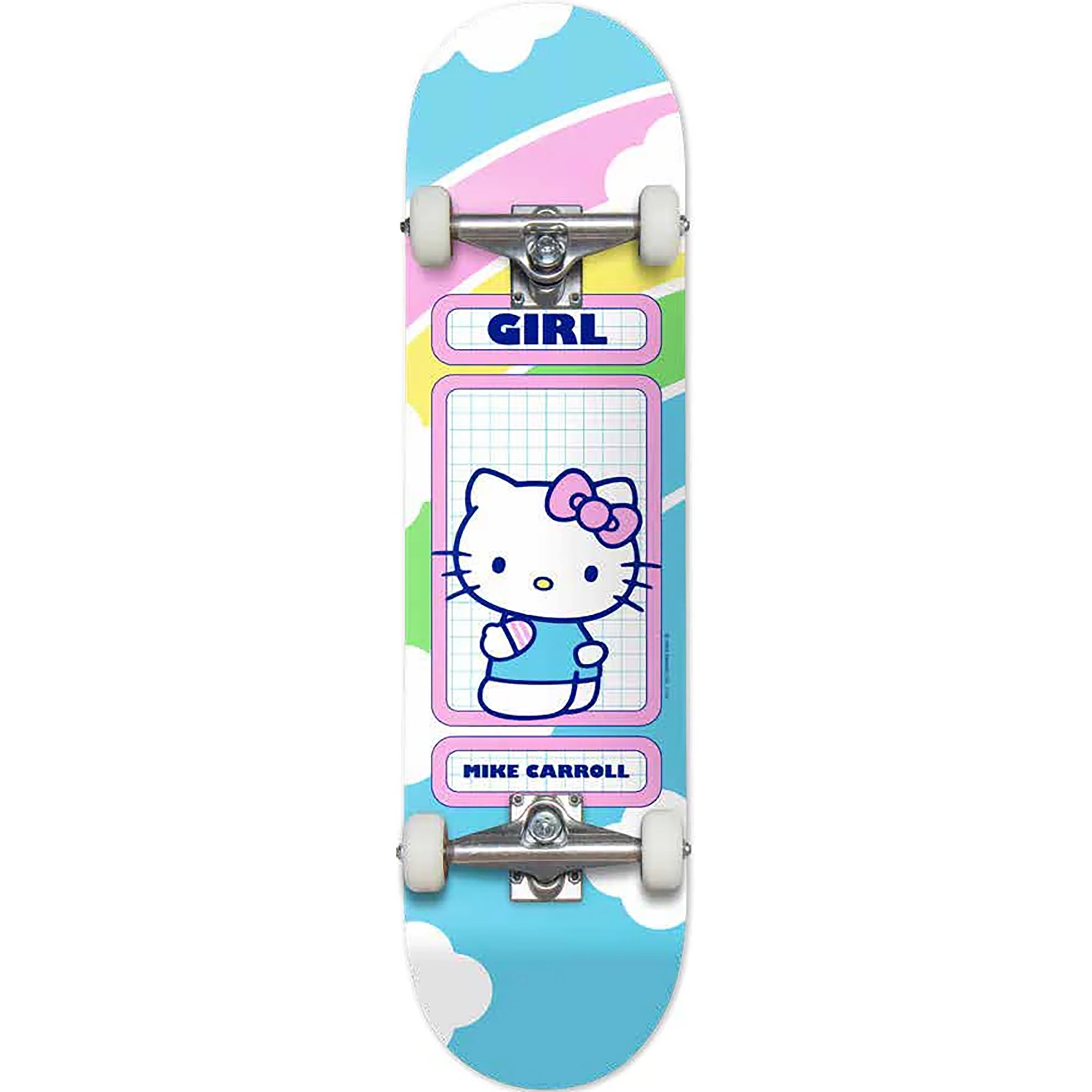 Girl Mike Carroll Hello Kitty Rainbow Complete Skateboard 7.75"