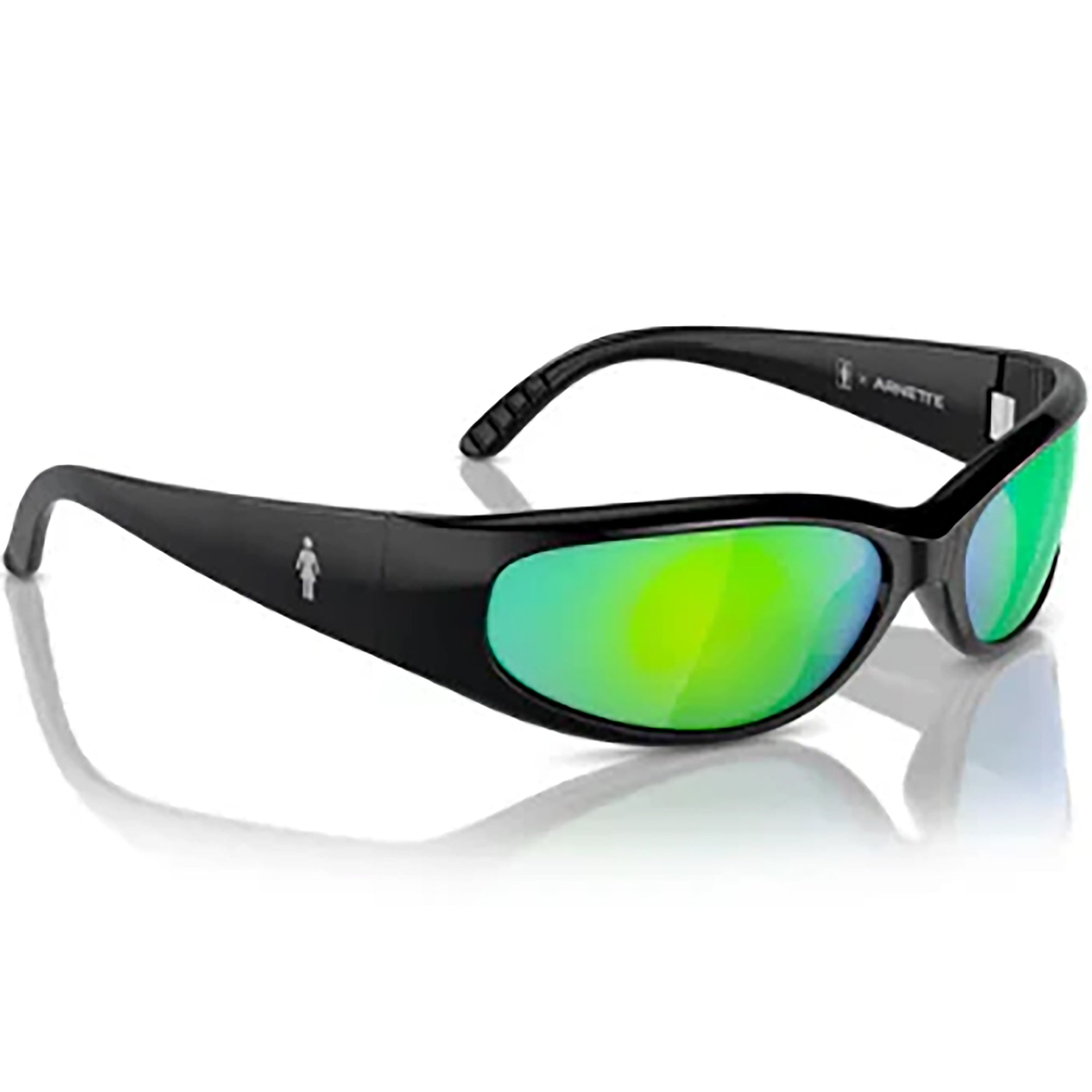 Girl x Arnette Catfish Sunglasses Black/Green Mirror